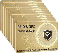 SaiTech IT RFID Blocking Cards Protect Your Entire Wallet, Purse, and Cards from NFC Contactless Theft Wallet for Men & Women - WG Golden (10 Pcs Golden)