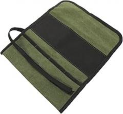 Canvas Tool Roll Organizer Pouch Thickened Wear Resistant Tool Bag with Multiple Storage Folding and Rolling Design for Woodworking Carving Electronics Repair and Art Supplies