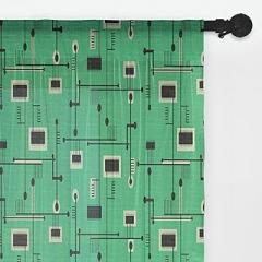 Ambesonne Circuit Board Tulle Curtains with Rod Pocket, Technology Microchip Electronics Repeating Illustration, Sheer Drape for Wedding Party 2 Panels, 108