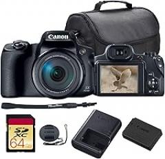 Canon PowerShot SX70 HS Digital Camera | 20.3MP Sensor, 65x Optical Zoom & 4K UHD Video | All-in-One Superzoom for Travel & Wildlife Photography (3071C001) + 64GB Card + Bag