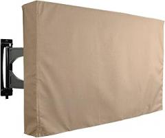 KHOMO GEAR Outdoor TV Cover Brown Universal Weatherproof Protector for 60-65 Inch TV - Fits Most Mounts & Brackets