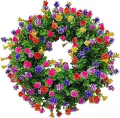 Artificial Flower Wreath - 35cm Decorative Garland Front Door, Home, Wedding, Party - and Reusable Spring Decoration(034)