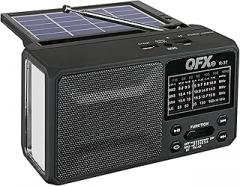 QFX R-37 6-Band (AM, FM, SW1 - SW4) Bluetooth LED Flashlight Solar Radio (2021 Model)