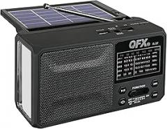 QFX R-37 6-Band (AM, FM, SW1 - SW4) Bluetooth LED Flashlight Solar Radio (2021 Model)