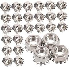 50pcs Hexagonal Lock Nuts External Tooth Washer Self-Locking Fasteners for Machinery Furniture and Electronics Hardware Accessories