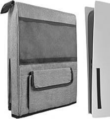 Geekria Protective Dust Cover Compatible with Sony PlayStation 5, Game Discs Pockets for PS5 Console Digital Edition, Waterproof Dustproof Shell Sleeve (Grey)