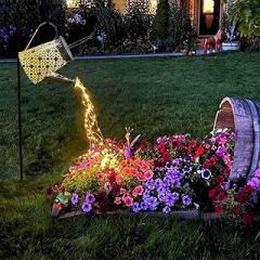VOOKRY Solar Watering Can Lights, Large Retro Metal Hanging Solar Lights Outdoor Waterproof, Gifts for Women Mom Grandma Birthday, Outside Yard Garden Porch Lawn Patio Decoration, Warm White