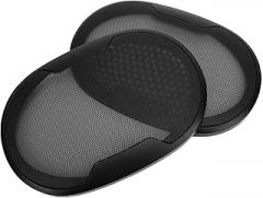Car Audio Door Angle Gum Speaker Cover 2Pcs Speaker Grill Cover 9.96x6.89in Cold Rolled Steel ABS Oval Shaped Mesh Grille Protector/Fit for DIY Home Theater