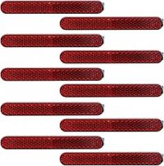 10 Pack Red Self Adhesive Reflectors, E11 Approval Road Safety Stick-on Rear Reflectors for Trailer Caravan Truck Lorry or Agricultural Machines