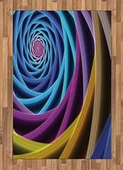 Ambesonne Fractal Area Rug, Modern Unusual Electronic Technology Forms Science Fiction Illustration, Flat Woven Accent Rug for Living Room Bedroom Dining Room, 4' X 5' 7