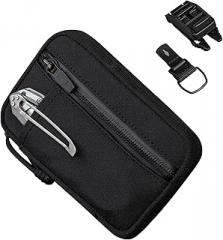 HUB Pouch Pro and HUB Tactical Clip - EDC Organizer - Small Tool Pouch for Electronics, Cables; EDC Gear Clips - MOLLE Accessories - Keychain Clip