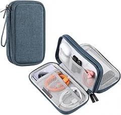 Electronic Organizer Double Layers Storage Bag for Cables, Charger, Power Bank, Phones, Earphones(Dark Blue)