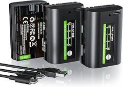 3 Pack LP-E6N LP E6 Battery Replacement with USB Charging, 2750mAh x3 Type-C Charging Rechargeable Camera Battery for Canon EOS 5DS R5 R6 R7 6D 7D Mark II III IV 60D 70 80D 90D XC10 XC15