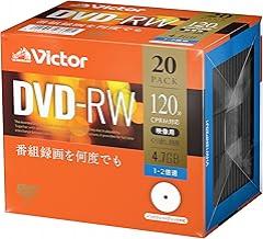 Victor VHW12NP20J1 DVD-RW for Repeat Recording (1-Side, 1-2x, 20 Sheets)
