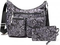 Baggallini womens Everywhere Bagg Crossbody Women 11x9 Lightweight Nylon Hobo Water-resistant Travel Bag W/Rfid