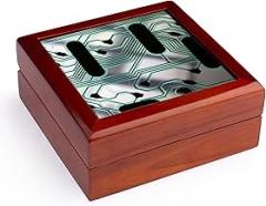 3dRose Black n Green Electronic Circuits, Jewelry Box jb-80889-1