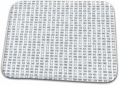 3dRose Bathroom Bath Rug Mat - Digit one and Zero on White. Binary Pattern. Mathematics, Electronics Alexis Design - Pattern Binary