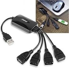 eForCity USB 2.0 Flexible 4-Port Self-Powered Mini Hub Compatible With Sony Playstation 3 PS3 Slim Xbox 360 Nintendo Wii
