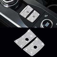 TOMALL Bling Electronic Brake Cover Compatible with Ford Explorer 2020-2025 Car Parking Button Frame Cover Center Console Handbrake Automatic Start/Stop Button Control Caps Bling Decorations for Car