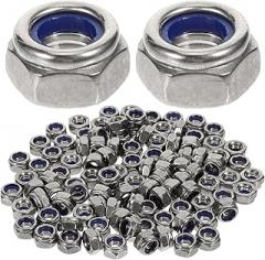 Ciieeo 100pcs M6 Nylon Lock Nuts Set 10mm Width Thread Nuts for Electronic Products Lamp Parts Machinery Fasteners Locknuts