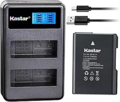 Kastar Battery 1 Pack and LCD Dual Charger for Nikon EN-EL14 EN-EL14a MH-24, Nikon Coolpix P7000 Coolpix P7100 Coolpix P7700 Coolpix P7800 Nikon D3100 D3200 D3300 D3400 D5100 D5300 D5500 D5600 Df DSLR
