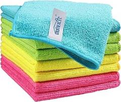 HOMEXCEL Microfiber Cleaning Cloth, 8 Pack Cleaning Rags, Cleaning Towels with 4 Color Assorted, 11.5
