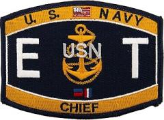Flying Tigers Surplus USN Rate ET Electronics Technician Chief Patch Full Color