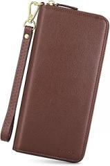 nuoku Wallet for Women Credit Card Holder Cell Phone Purse Sofa PU Leather Wallet with RFID Blocking Clutch Wristlet