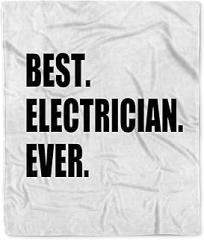 3dRose Best Electrician Ever - Fun Gift for Electronics Job - Black Text Silktouch Minky Blanket