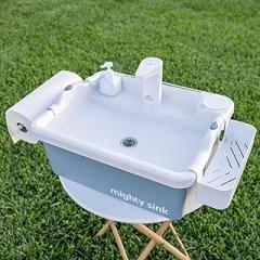 Portable Sink: Patented Wash Station with Electronic Faucet | 2 Gallons | Easy Setup | Indoor & Outdoor Use | Ideal for Dishwashing, Camping Hygiene, Gardening, Pottery & More