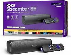 Roku Streambar SE | 2-in-1 TV Soundbar with Built-in 4K/HD/HDR Streaming, Premium Speakers, & Enhanced Speech Clarity for Crisp, Clear Dialogue - Quick Guided Simple Setup