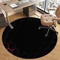 Drum Rug Round Protective Mat, Gaming Chair Mat, Non-Slip Mat Under Office Chair, Office Chair Mat for Carpet and Hardwood Floors-F||110CM