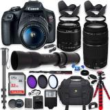 Canon EOS Rebel T7 DSLR with 18-55mm is II Lens Bundle + Canon EF 75-300mm III Lens & 420-800mm Telephoto Zoom Lens + 32GB Memor