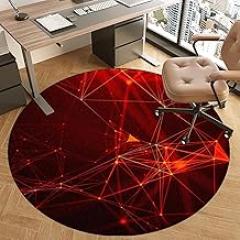 Drum Rug Office Chair pad, Round, Floor Protection mat Gaming, Computer Chair Carpets, Scratch-Resistant Floor mat Chair pad, Floor Protection mat for Laminate, parquet and Hard Floors-J||80CM