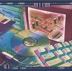 CONCORD WALLCOVERINGS ™ Retro Computer Tech Wallpaper Border, 8.5