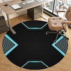 Drum Rug Round Protective Mat, Gaming Chair Mat, Non-Slip Mat Under Office Chair, Office Chair Mat for Carpet and Hardwood Floors-L||110CM