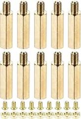 YOKIVE 10 Sets Brass Hex Threaded Spacer Screw Nut Kit, Spacer with Female-Male Thread | Raising The PCB Board, Great for Electronics Industries (M4 19+6mm)