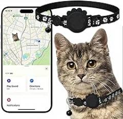 Cat Tracker GPS Collar for Cats Electronic Pet Locator (Only iOS) Waterproof Compatible with Apple Find My No Monthly Fee Ideal for Small to Large Cats Advanced Tracking Solution Smart Collar