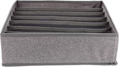 Milisten Underwear and Sock Organizer Drawer Divider Box, Gray 7-compartment Storage Container for Bedroom Closet, Household Clothing Organizer