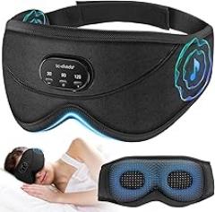 LC-dolida White Noise Sleep Mask, 3D Sleep Headphones with 16 Soothing Sounds, Bluetooth 5.4 Sleep Eye Mask with Timer, Total Blackout Sleeping Headphones for Side Sleeper(Black)