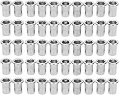 M6 Rivet Nuts 50 Pack Stainless Steel Threaded Inserts Flush Fasteners Sturdy Corrosions Resistant for Automotive Furniture Electronics DIY Projects