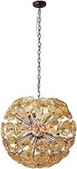 ET2 E22094-26 Fiori 20-Light Single Pendant, Bronze Finish, Amber Murano Glass, G9 Xenon Bulb, 1.5W Max., Dry Safety Rated, 2900K Color Temp., Low-Voltage Electronic Dimmer, Glass Shade Material, 2250 Rated Lumens