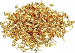 Tool Part for 4.5 x 8 mm Mini Brads for Paper Crafts, 300 Pcs Round Paper Fastener, Gold