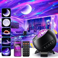 Northern Galaxy Light Projector, 300+Modes & 5 Films Star Projector, 15 White Noise & Bluetooth Moon Galaxy Projector, Valentines Day Gifts, Gifts Star Lights for Ceiling, Bedroom Decor
