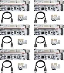 PCI-E 1X to 16X Riser Card,GPU Riser Adapter Card,with 0.6 m USB 3.0 Extension Cable,6PIN / 4PIN / SATA Interface, for Bitcoin & Crypto Mining Ethereum Mining ETH(VER010-X, 6 Pack)