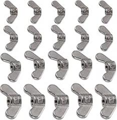 20pcs Stainless Metal Flange Nuts Assortment M4 M5 M6 M8 Hand-Twist Fastening Butterfly Nuts Anti-Slip DIY Tools Accessories for Machine Electronic Devices