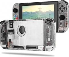 Replacement Housing Shell Case Set for Nintendo Switch Right Left Joy-Con Controller and Switch Console DIY replacement kit for your Switch without Electronics (Set-Matte Clear)