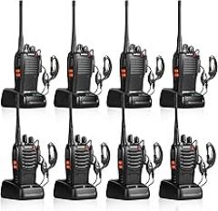 pxton 777S and 888S walkie talkies Long Range for Adults Rechargeable with Earpieces and Li-ion Battery,Two Way radios has VOX/TOT/Emergency Alarm/Battery Low Alert/Flashlight/Scan Function（8 Pack）