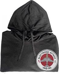 247EMBROIDERY Vaq 141 electronic attack squadron embroidered shirt Black