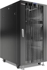 Server Rack 27U Network Rack Server Cabinet on Wheels Locking Electronic Equipment Rack with - LCD-Screen - 4 Fans - Thermo System - Powerbar - Shelf - U-Mark Rails and More (27U (24